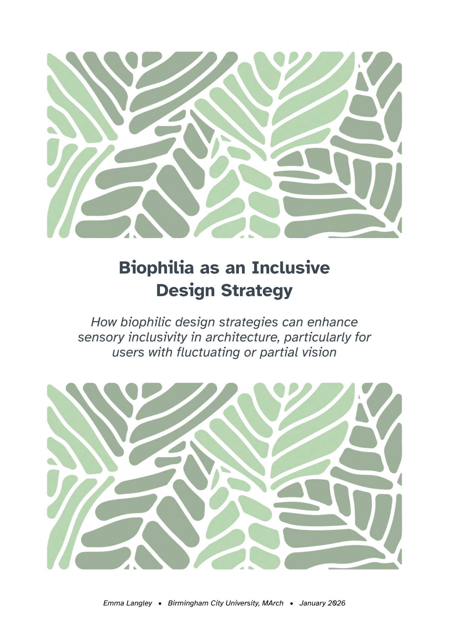 Cover page of Biophilia as an Inclusive Design Strategy